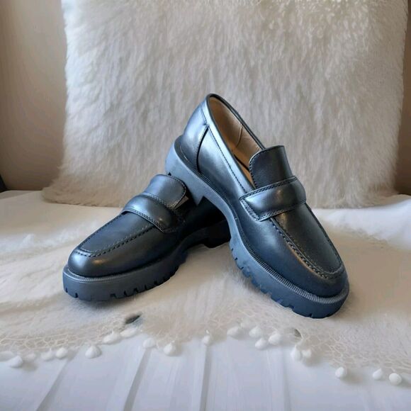 Truffle Collection Chunky Loafers in Black Women's Size 10 - Picture 1 of 6